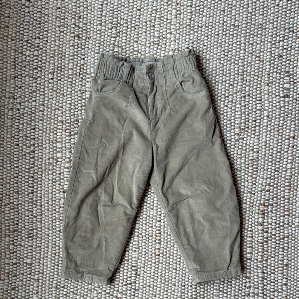 Zara Green Corduroy Pants